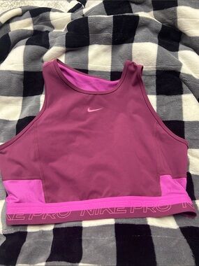 Nike Dual-Tone Pink & Plum Crop Sports Bra